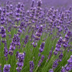 Obraz premium Lavender Field in Full Bloom A Vibrant Purple Display.