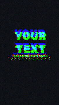 Vertical Dynamic Glitch Title for Fast Social Media Intro
