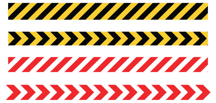 Barricade tape vector seamless pattern, warning stripes for construction safety hazards, caution tape design, hazard zone marking graphics, danger restriction elements, industrial safety symbols