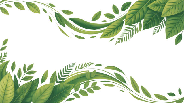 Elegant green fern leaf pattern in a decorative design Vector