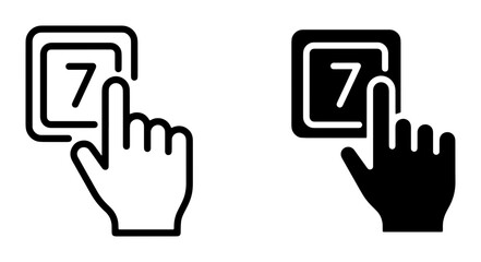Fototapeta premium hand and finger icons on calendar square vector illustration