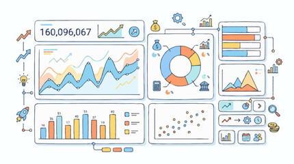 Fototapeta premium Passive Income and Multiple Revenue Streams Concept Illustration