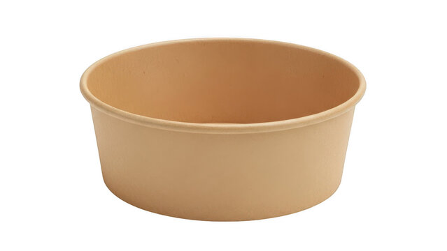 Empty brown paper bowl for takeaway food isolated