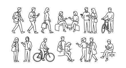 Obraz premium Diverse People Vector Set for Architectural Sections and Elevations