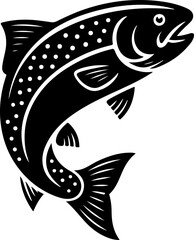 Fototapeta premium Salmon fish silhouette vector illustration