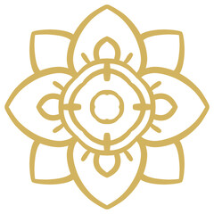 Obraz premium Hand drawn Thai pattern in gold line art