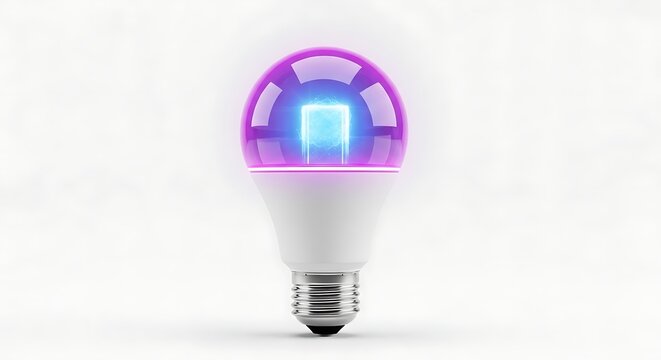 energy efficient light bulb with purple glow