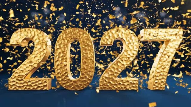 Golden 2027 fireworks celebration for creative digital media and visual arts