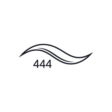 Stylized Number 444 with Flowing Lines Symbol.