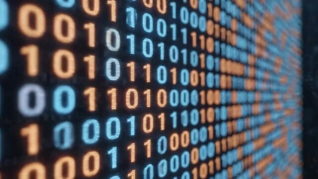 Binary code on digital screen ideal for tech startups and software promos