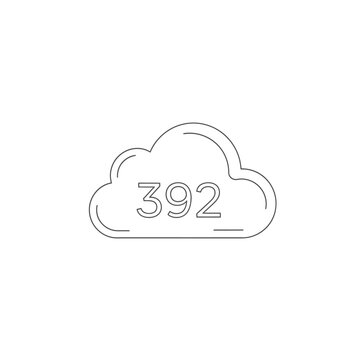 Cloud Icon with Number 392 Inside.