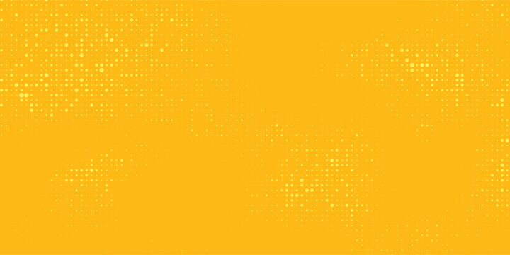 Yellow Halftone Dotted Gradient Background With Retro Comic Texture.