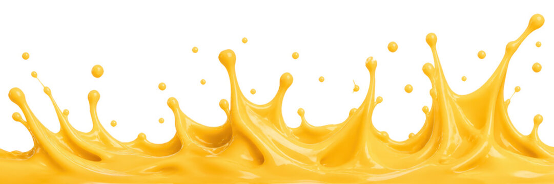 bottom border of fresh melted yellow cheese isolated on white or transparent png