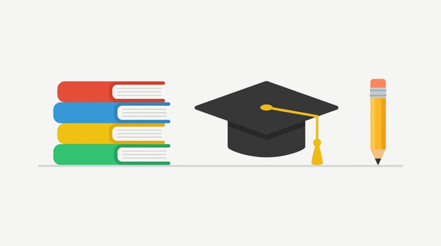 Graduation Cap and Educational Icons.