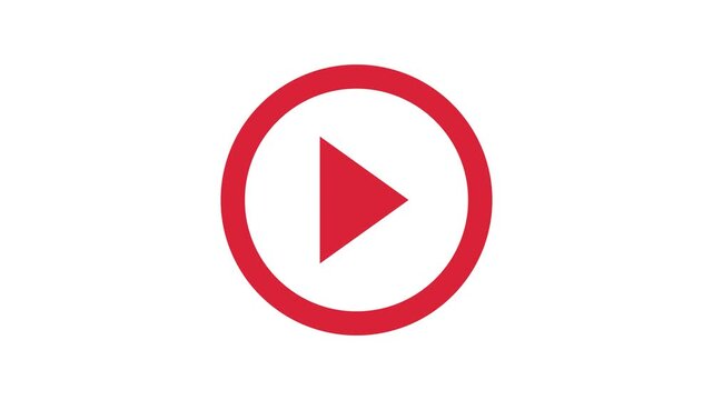 Animated play button icon motion graphic. 4k video