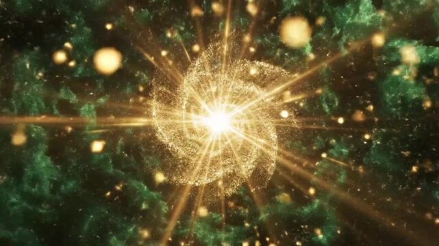Cosmic explosion with starburst highlighting geometric patterns and contemporary art
