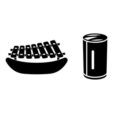Balinese gamelan instrument with a cylindrical drum Vector, illustration