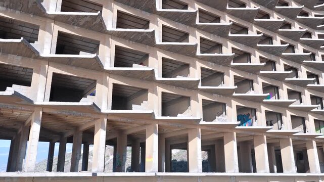 Aerial View of Abandoned Hotel in Tenerife; Overtourism, Housing Crisis, and Failed Real Estate