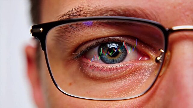 eye with financial chart overlay