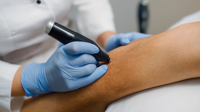 A dermatoscopy is done by the physician. avoidance of skin cancer. Nevi of normal skin.