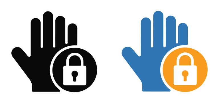 Restricted area flat line and filled icons, prohibition and hazard boundary graphics, controlled access warning symbols, alert restriction signage and safety regulation vector icon collection.