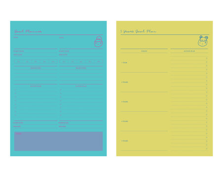 5 years Goal planner. (smile bean girl)