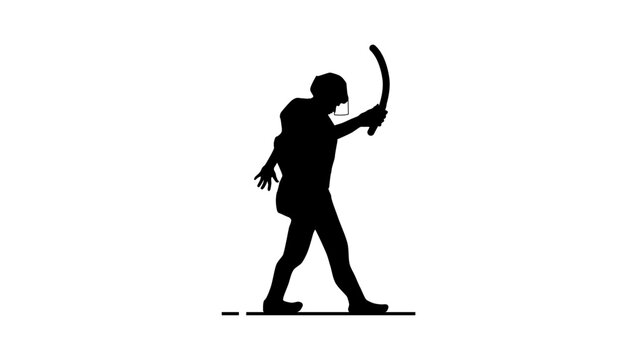 OMON officer, black isolated vector silhouette