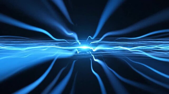 Blue light energy waves ideal for sleek commercial backgrounds and title sequences