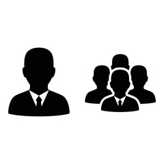 Fototapeta premium Business people silhouette icons, white background, vector illustration