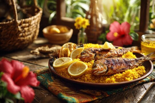 Ivorian Summer Attiek&eacute; with Grilled Fish