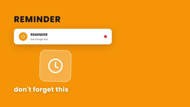 Reminder Notification Animation Calendar Alert Motion Graphic Background