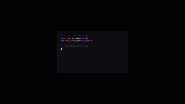 Programming computer code on screen in software development process.
