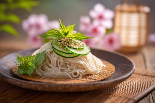 Japanese cold somen noodles