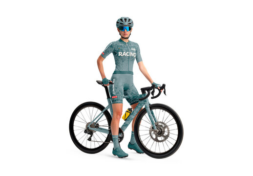 Women's Cycling Suit Mockup for Commercial Branding and Product Advertising