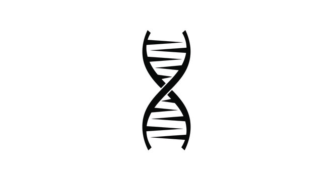 Dna double helix silhouette on a white background