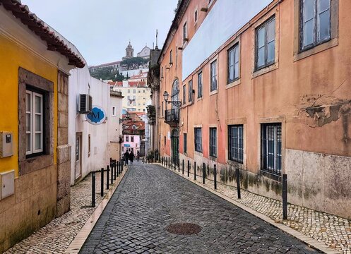 Photo of R. Marques de Ponte de Lima, a small, historically narrow street in one of Lisbon&rsquo;s oldest quarters, Santa Maria Maior.