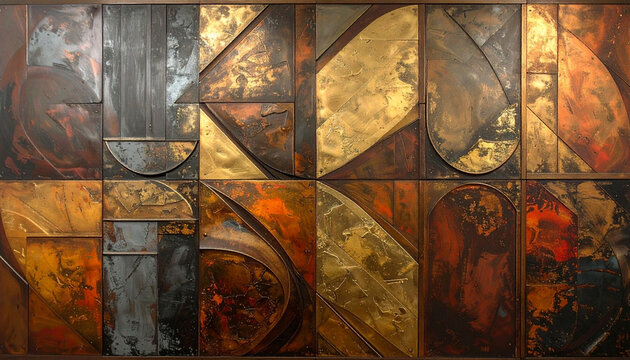Abstract geometric metal panel