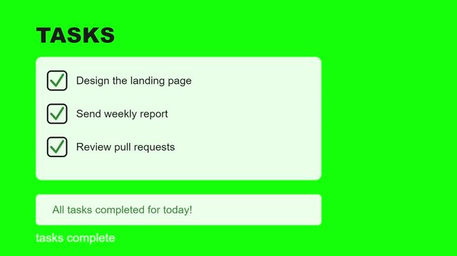 Task Completion Checklist Animation Productivity Workflow Motion Graphic Background