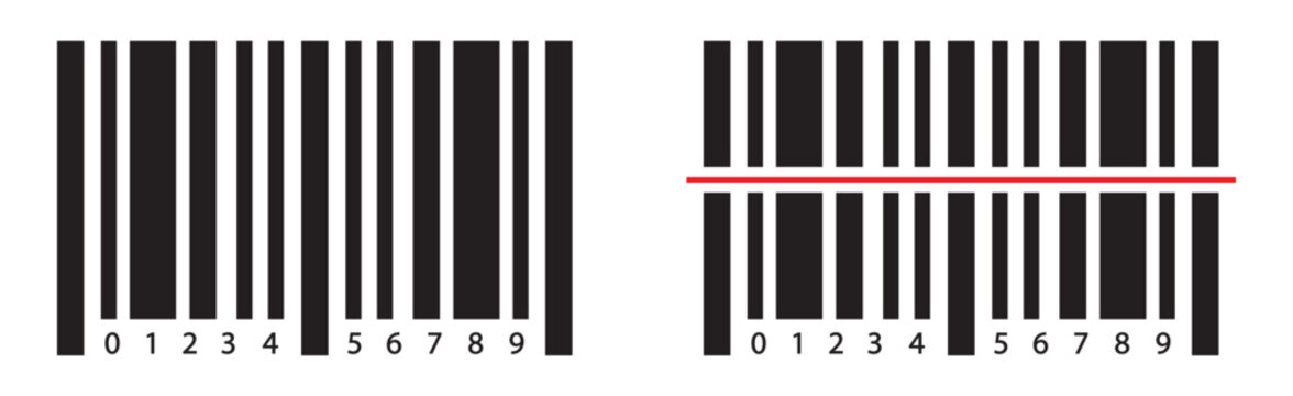 Barcode scan product icon, vector illustration