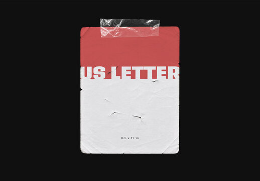 Worn Paper Mockup with Transparent Tape