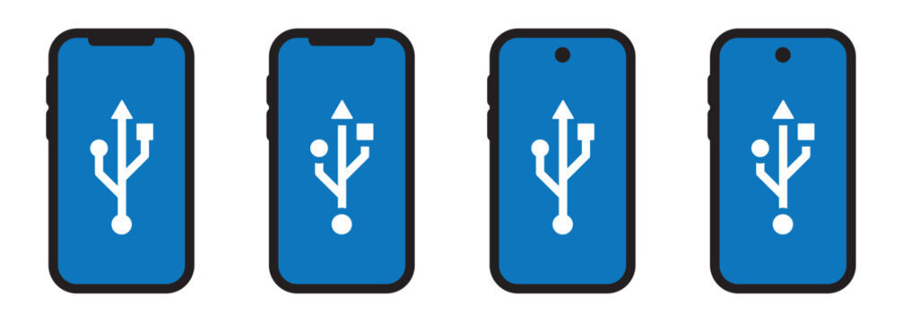 Phone device usb connected  icon, vector illustration
