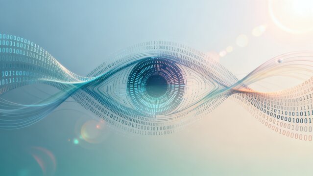 Digital eye with binary code