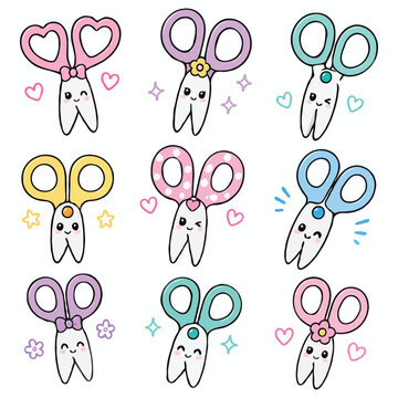 Professional Hand-Drawn Scissors Coloring Page | Clean Minimal Black and White Line Art Vector