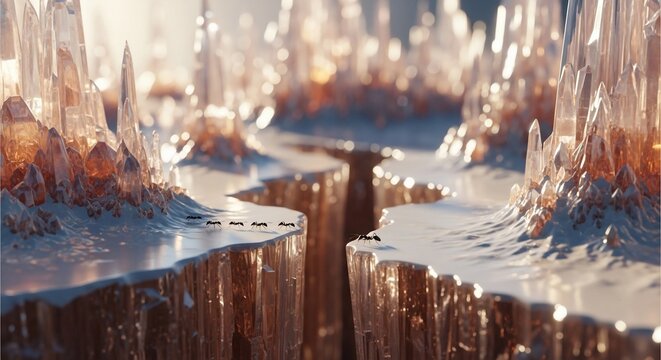 Abstract crystal landscape