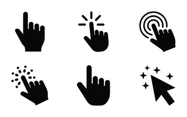 Fototapeta premium click and touch gestures vector icons