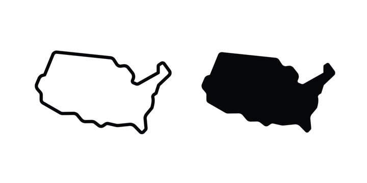 America map icon editable stroke. Linear and flat icons