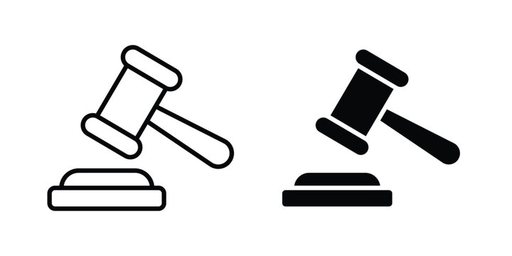 Auction icon editable stroke. Linear and flat icons