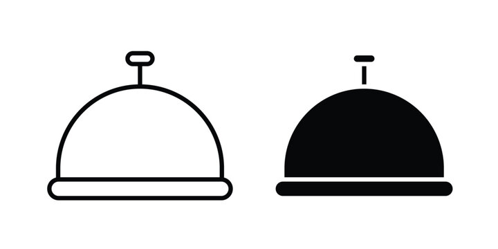 Bell concierge icon editable stroke. Linear and flat icons