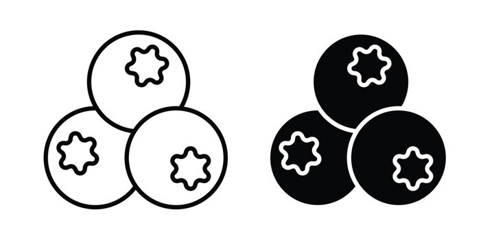 Blueberries icon editable stroke. Linear and flat icons