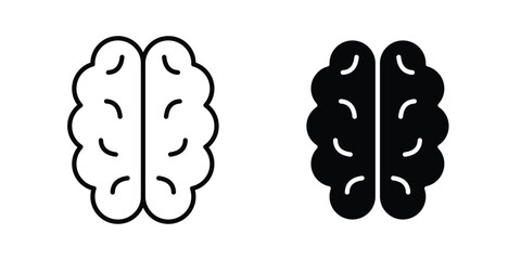 Brain icon editable stroke. Linear and flat icons © Hunt